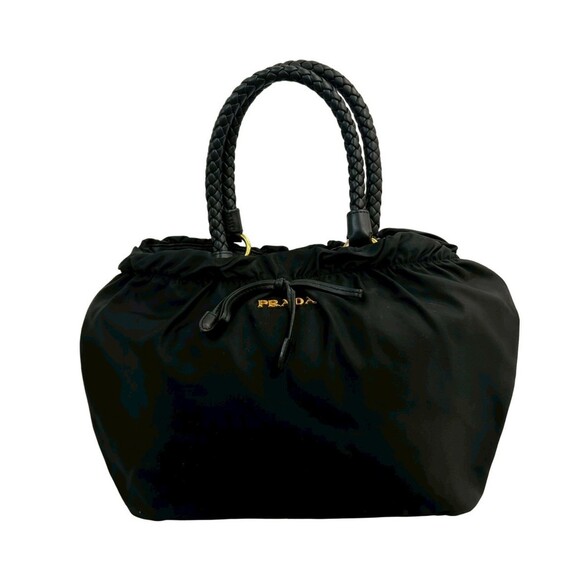 PRADA Black Leather Shoulder Bag